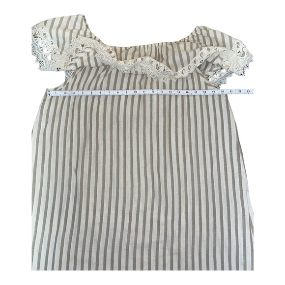 Kori America Off Shoulder Striped Mini Dress | Embroidered Ruffle Detail Size XL - Picture 5 of 10